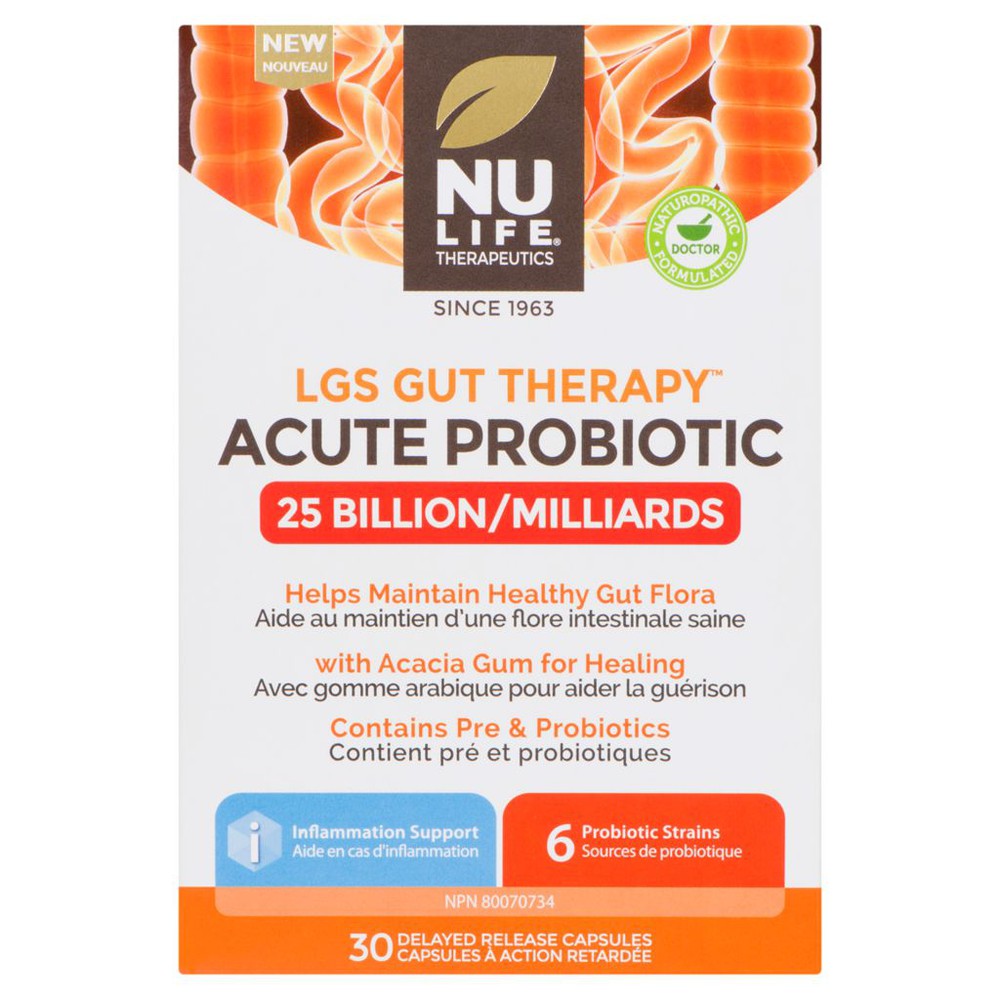 Nu Life LGS Gut Therapy Acute Probiotic 30-Caps