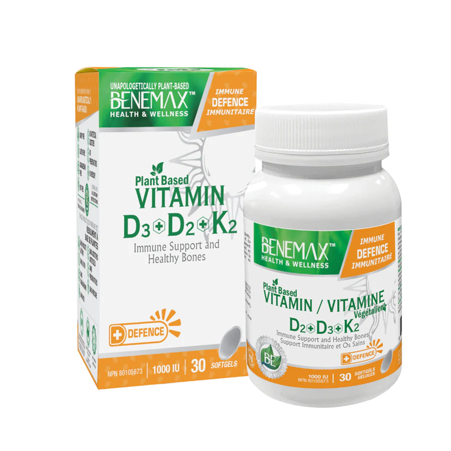 BeneMax Vitamin D (D3+D2)+K2 30ct Capsules