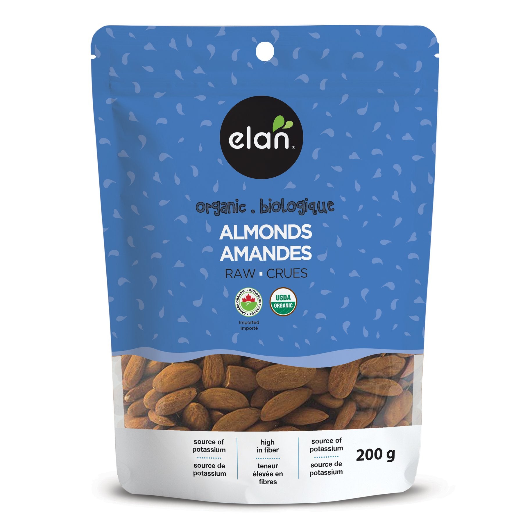 Elan Organic Almonds Raw 200g