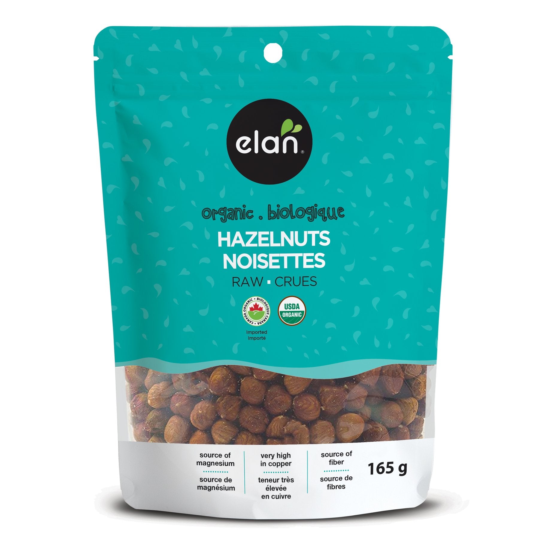 Elan Organic Hazelnuts Raw 165g