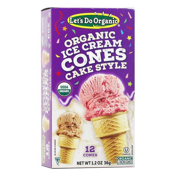 Let's Do Organic Ice Cream Cones Cake Style 12 Cones 36g