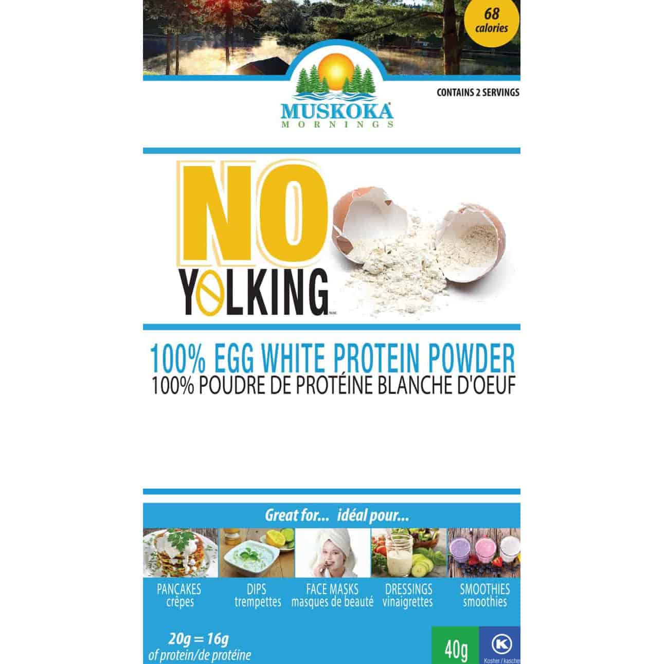 Muskoko Monings No Yolking 100% protéine de blanc d'oeuf 40g