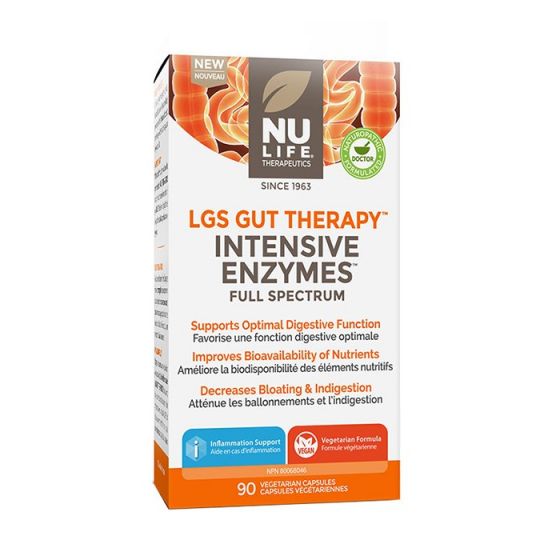 Nu Life LGS Gut Therapy Opti-Zyme Végétarienne 90 gélules