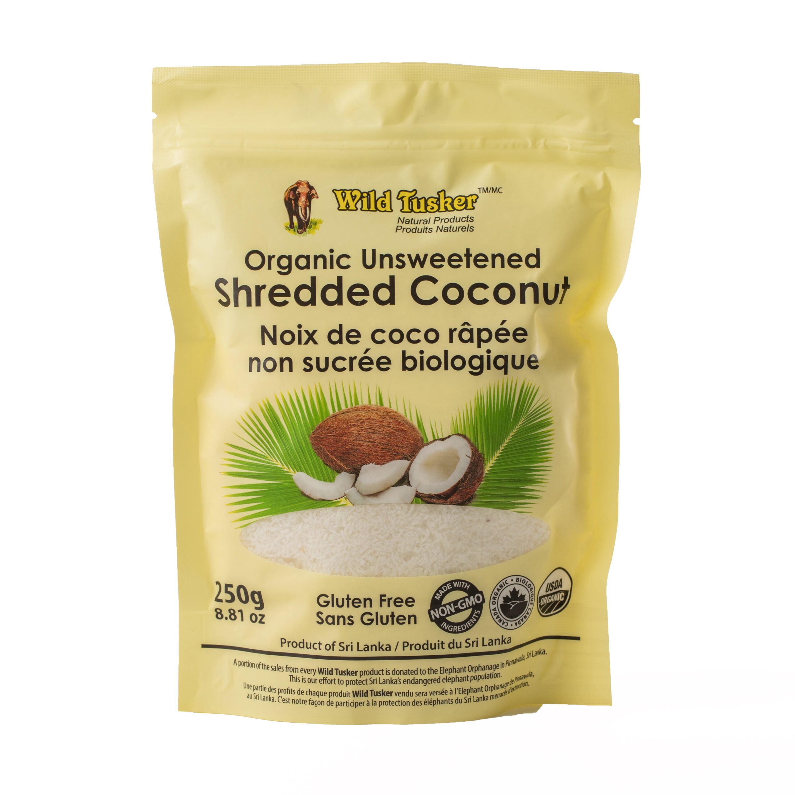 Wild Tusker Organic Unsweetened Shredded Coconut